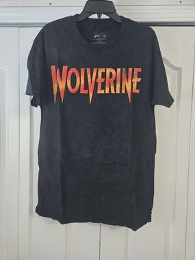 Marvel Wolverine Black Tee with Red-Orange Logo